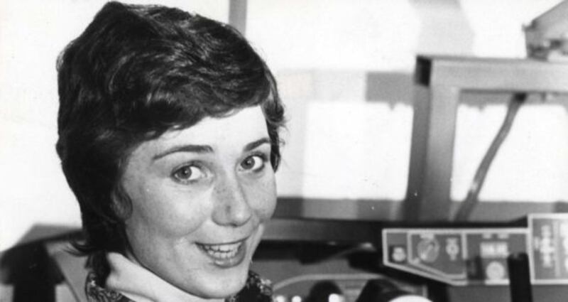Grainne Cronin pictured at the controls of a pilot trainer at Dublin airport in September 29th, 1977. Photograph: Peter Thursfield