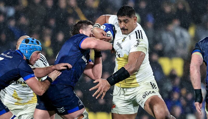 Wallabies lock Will Skelton in action for La Rochelle in their Champions Cup Round 1 game against Leinster in December 2023. Photograph:
Dan Sheridan/Inpho