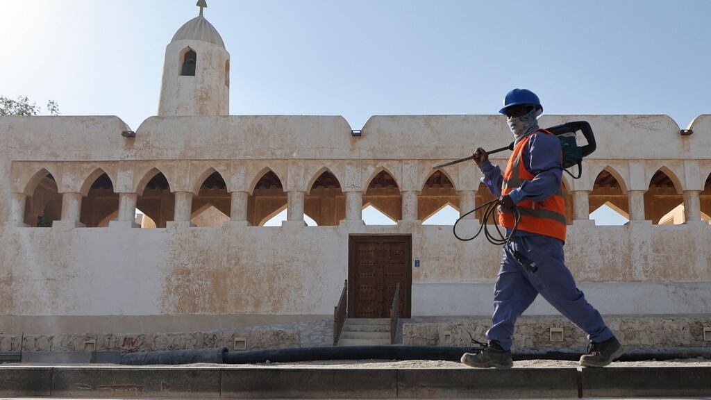 Renovation work in Doha: Every piece of journalism about Qatar 2022 should focus on the loss of life of those who built it, the corruption and allegations of bribery that led to it, and the human rights abuses characteristic of Qatari society. Photograph: Karim Sahib/AFP