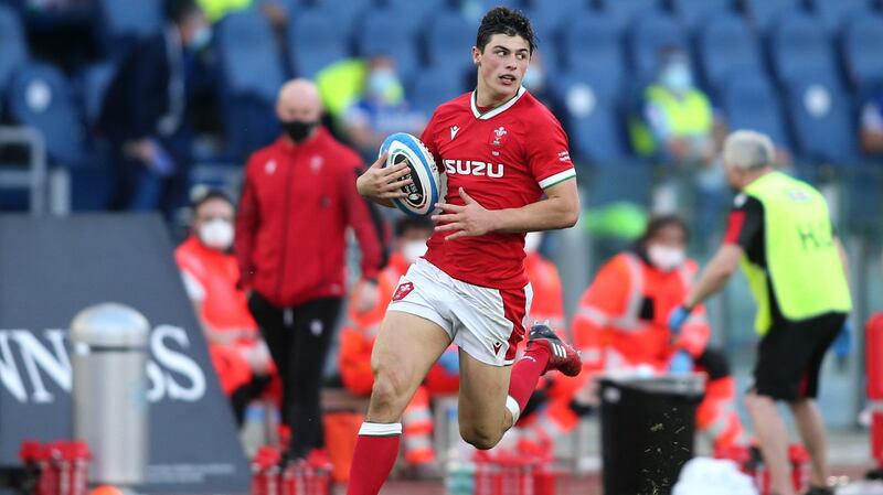Louis Rees-Zammit and Wales are chasing the Grand Slam in Paris. Photograph: Marco Iacobucci/PA