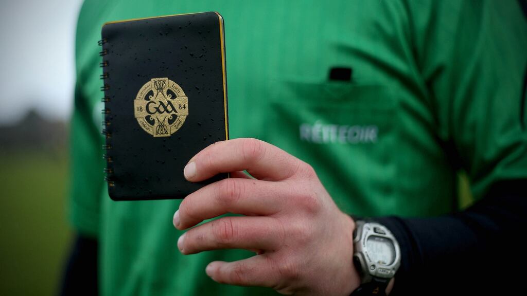 A player who receives a  black card is punished by  10 minutes in the sin-bin rather than automatic substitution by a replacement. Photograph: James Crombie/Inpho
