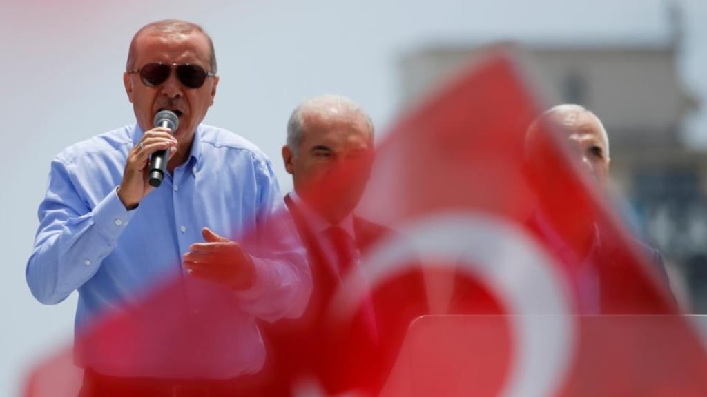 Turkish president Recep Tayyip Erdogan is determined to reclaim former Ottoman possessions in both Syria and Iraq. Photograph: Alkis Konstantinidis/Reuters