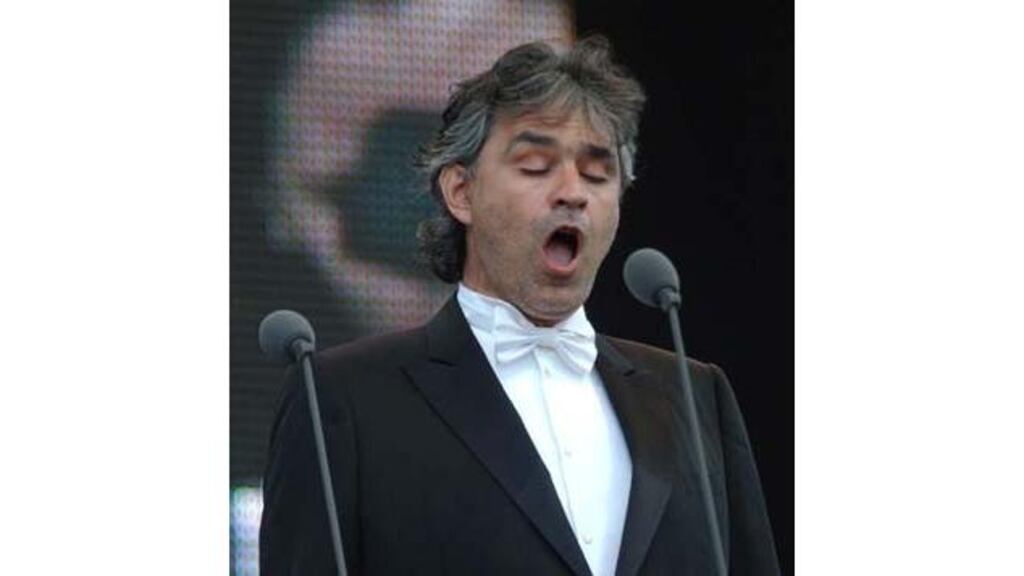Andrea Bocelli performing at Collins Barracks, Cork, last July