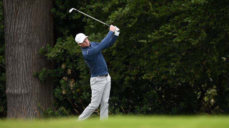 Jonathan Caldwell plays into the second green during final round. Photo: Ross Kinnaird/Getty Images