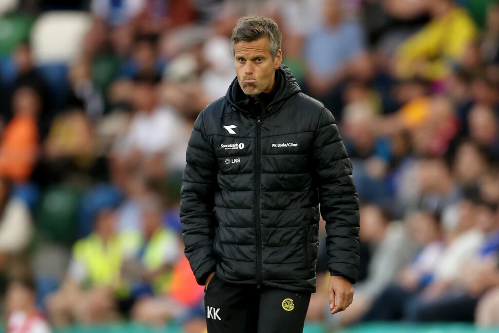 Bodø/Glimt manager Kjetil Knutsen is the favourite to succeed Graham Potter as Brighton coach. Photograph: Liam McBurney/PA Wire