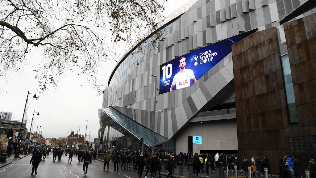 A general view outside of the Tottenham Hotspur stadium. Photo: Mike Hewitt/Getty Images