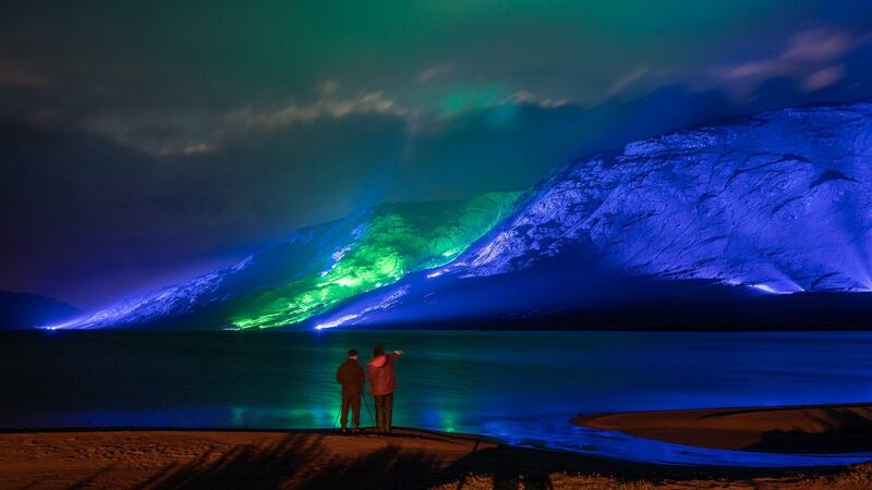 Savage Beauty is an illumination by Finnish light artist Kari Kola of an entire mountain at Loch na Fuaiche in Connemara. It has never been viewed publicly.