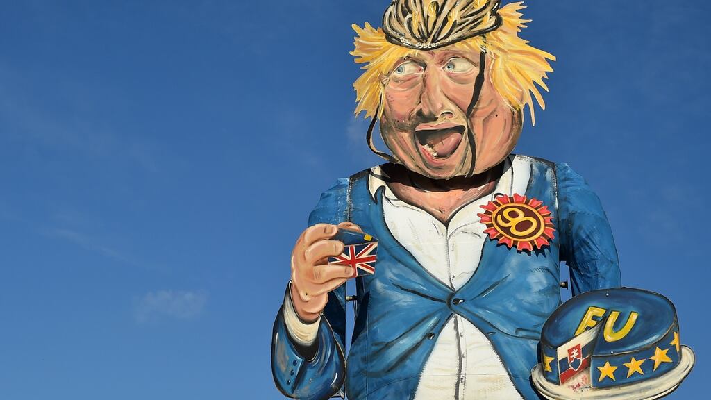 The Edenbridge Bonfire Society’s 2018 ‘Celebrity Guy’,  Boris Johnson, created by artist Andrea Deans. Photograph:  Glyn KIRK / AFP/ Getty Images