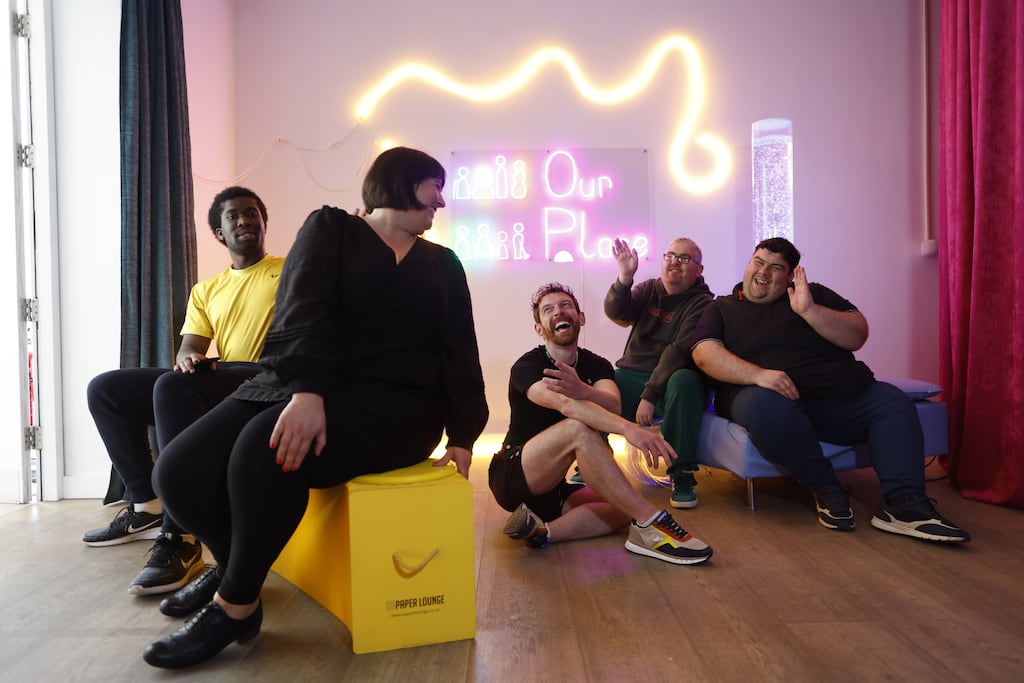 Our Place leadership team, Dr Sinead McCann and Alan James Burns, during a collaboration with St John of God Liffey Services. Photograph: Julien Behal