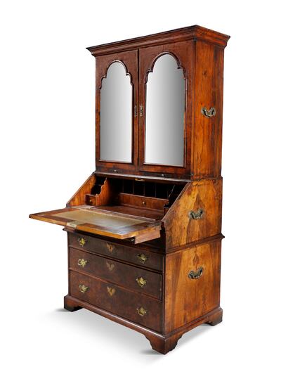 The top lot in Adam's At Home sale is a fine George I burr mapledesk bookcase, €7,000-€10,000