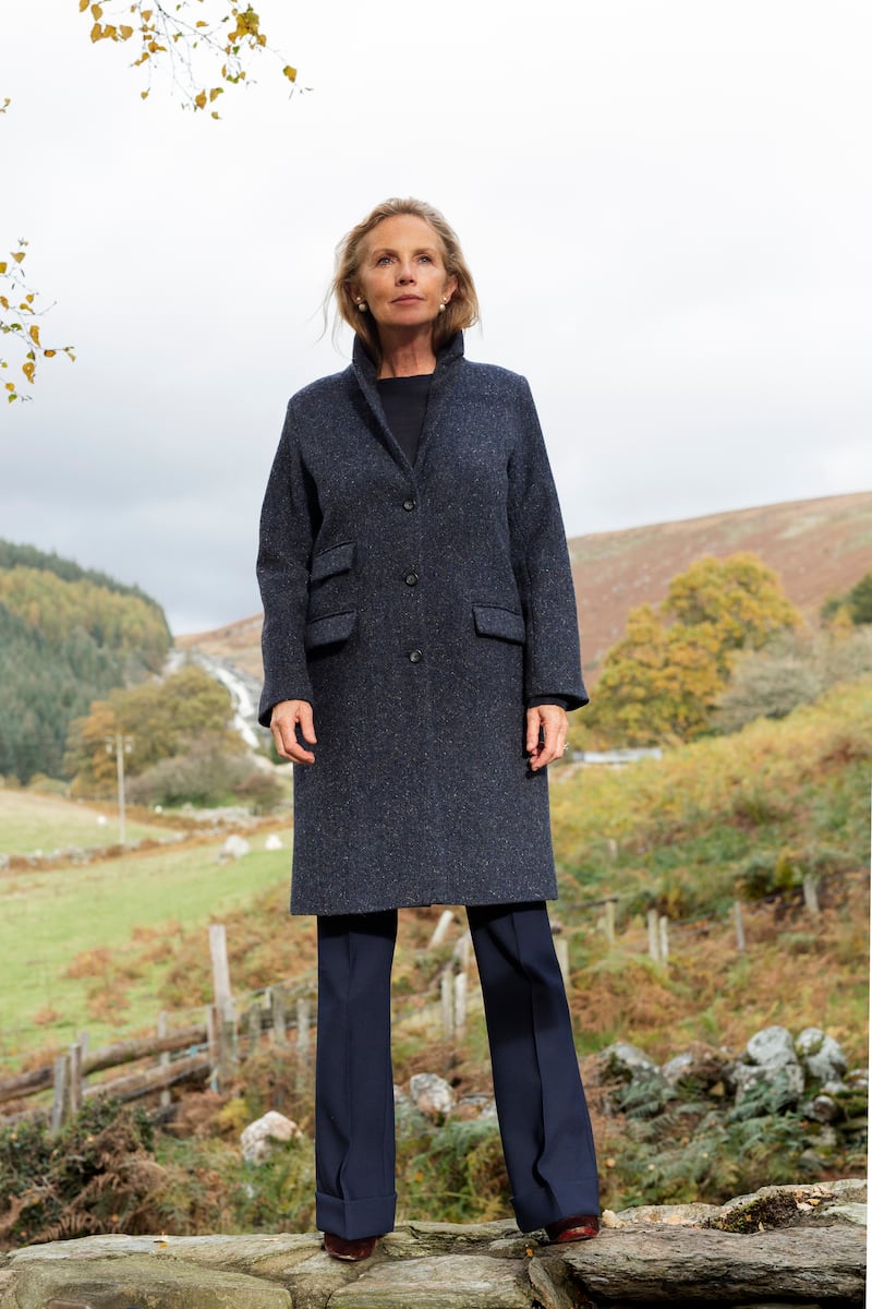 Navy tweed coat by Peter O'Brien for stableofireland.com, €795.