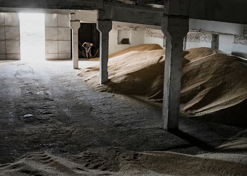 Grain stored in Moloha, in the Odesa region of Ukraine, on July 28th. Two cargo vessels that arrived in the port of Chernomorsk on Satruday were due to load almost 20,000 tonnes of wheat for Africa and Asia. Photograph: Emile Ducke/The New York Times