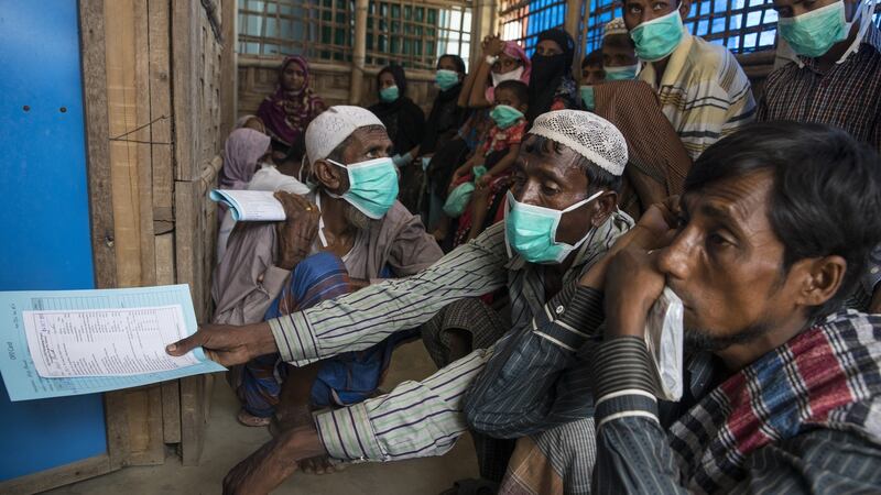 Patients wait for testing ot medical treatment in the TB department at a medical facility in Kutupalong.