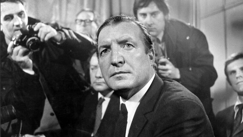 Mr Charles Haughey is flanked by photographers at a press conference in Dublin, following his acquittal in the Arms Trial in October 1970