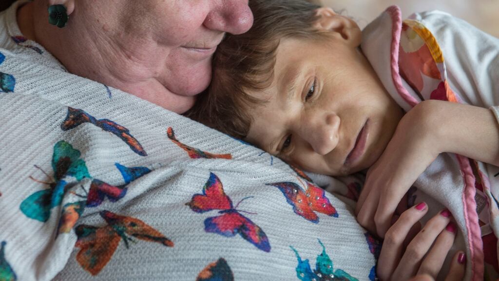 Siobhán Powell (32) who suffers from Ring Chromosome 8 with her mother Johanne at their home in Fethard-on-Sea, Co Wexford. Photograph: Brenda Fitzsimons