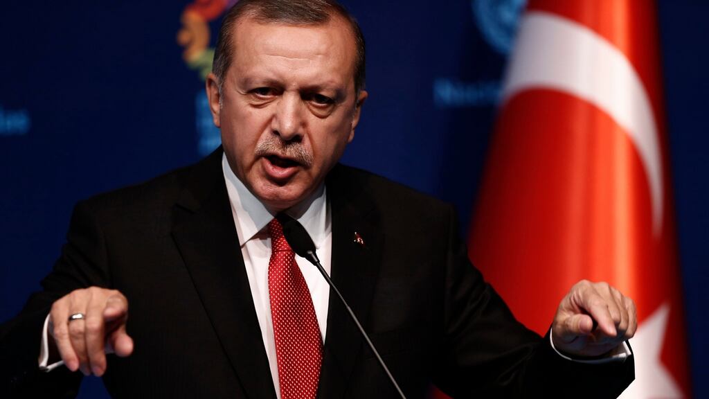 Turkey’s President Recep Tayyip Erdogan: “If Germany is to be deceived by this, then bilateral diplomatic, economic, trade, political, and military ties – we are both Nato countries – will be damaged.” Photograph: Sedat Suna/EPA