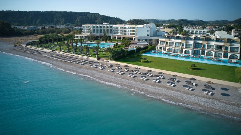 A view of the Ixian Grand hotel in Rhodes: the perfect place for our first holiday together