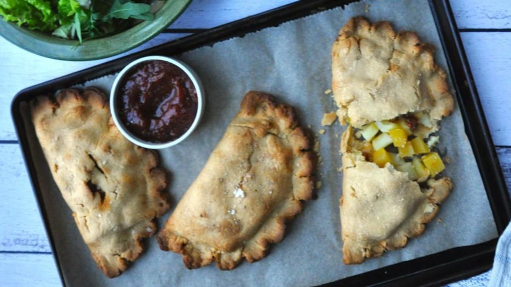 Turnip and chorizo Cornish pasties.