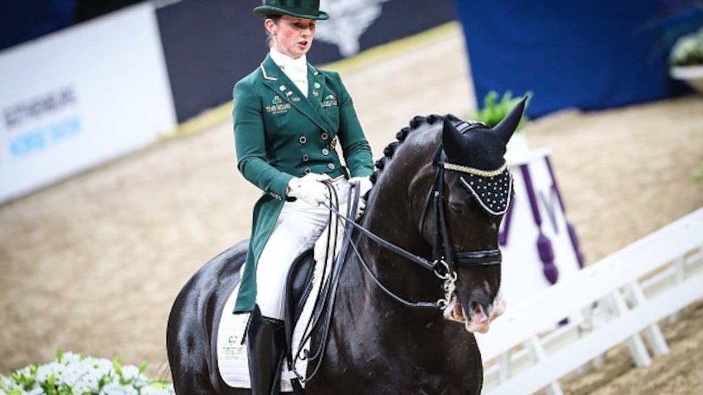 Judy Reynolds riding Vancouver K in Gothenburg, Sweden. Photograph: Pierre Costabadie/Icon Sport via Getty Images