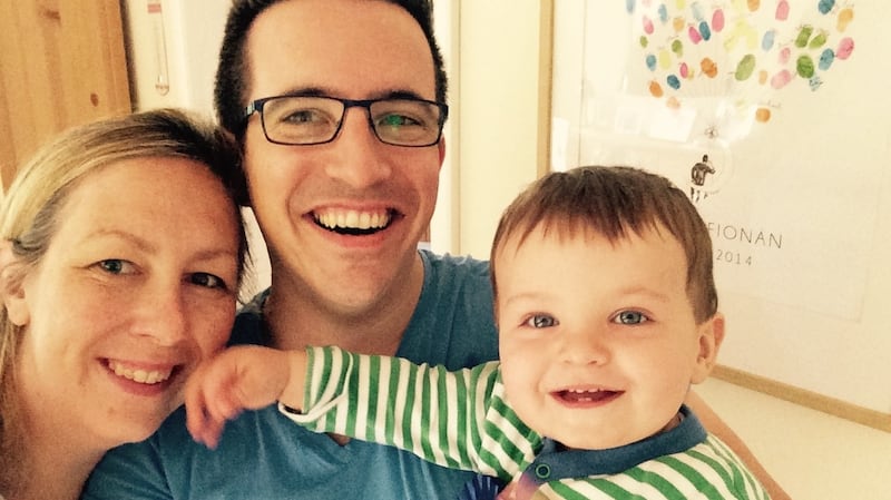 Aoife and Fionnán O’Loingsigh their son Oran, in Frankfurt, Germany. “We wish for Oran to have a sense of his Irish heritage, but also a sense of his own identity.”