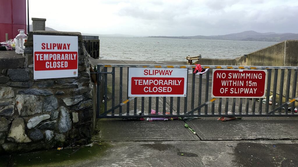 The slipway at Buncrana Pier after the incident in which five people died in March 2016. Photograph: Peter Murtagh