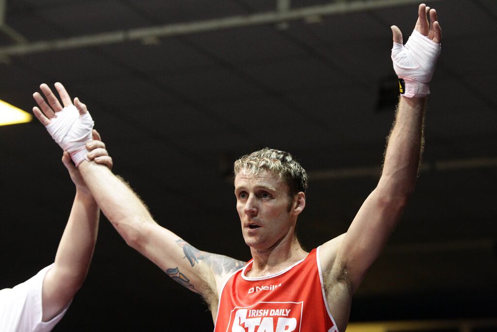 Roy Sheahan photographed winning the 2012 Irish National Elite Senior Boxing Championships, National Stadium, Dublin Photograph: INPHO/Cathal Noonan