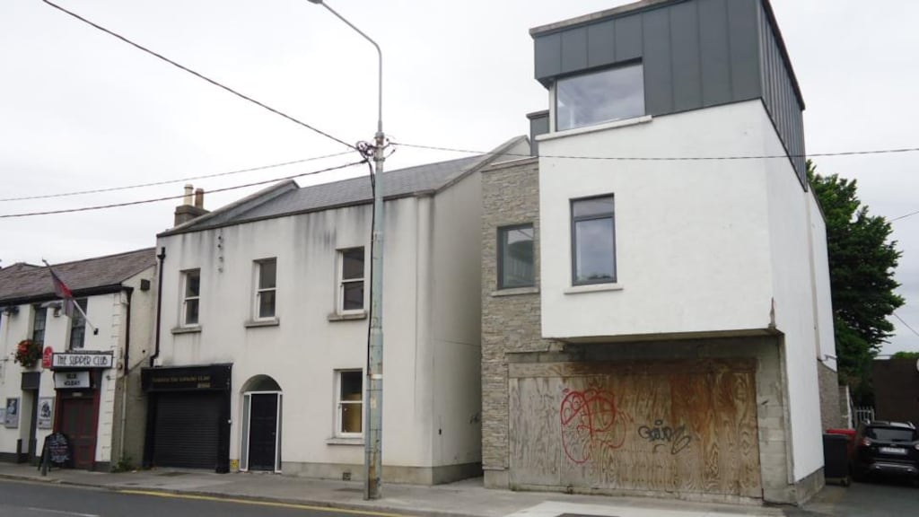 The unfinished mixed-use development near the Purty Kitchen in old Dún Laoghaire