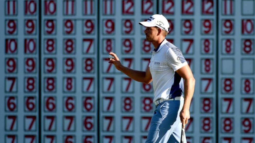 Henrik Stenson leads Rickie Fowler by a shot heading into the final round of the Deutsche Bank Championship at TPC Boston. Photograph: Getty