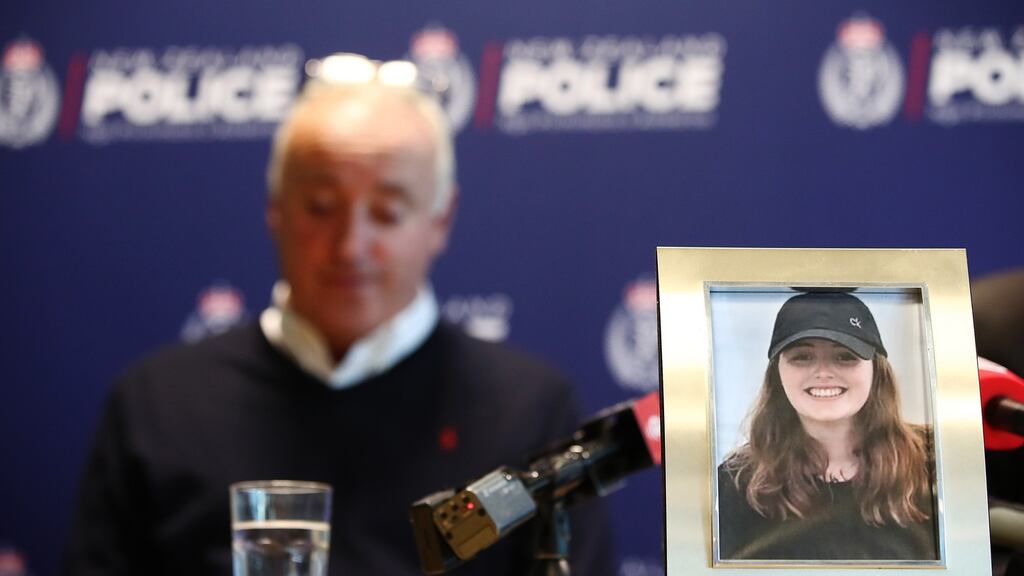 Father of missing British woman Grace Millane, David Millane, addresses the media in Auckland and appeals for information. Photograph: Hannah Peters/Getty Images