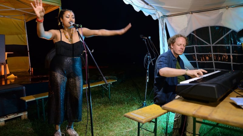 About 100 people attended the Floating Man festival. Photograph: David Simacek