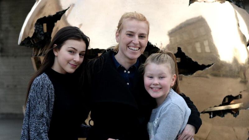 Family: Lynn Ruane with her daughters, Jordanne and Jaelynne, in 2015. Photograph: Cyril Byrne