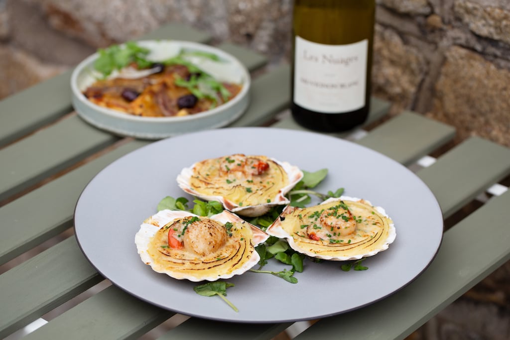 Pissaladiere and scallop St Jacques at Mermaid pop-up restaurant at Bresson, Monkstown, Co Dublin