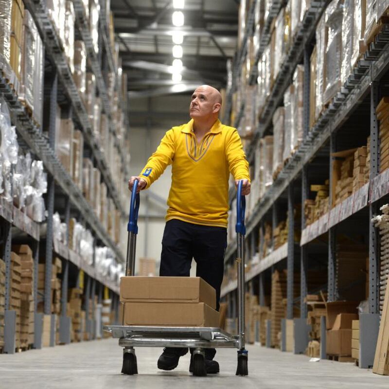 Ikea shift: Conor Pope during his day at the Dublin store. Photograph: Dara Mac Dónaill