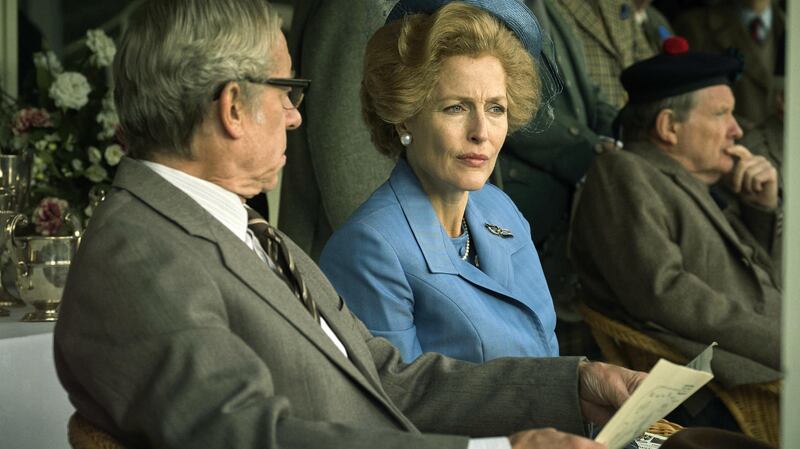 Gillian Anderson as Margaret Thatcher in The Crown on Netflix.