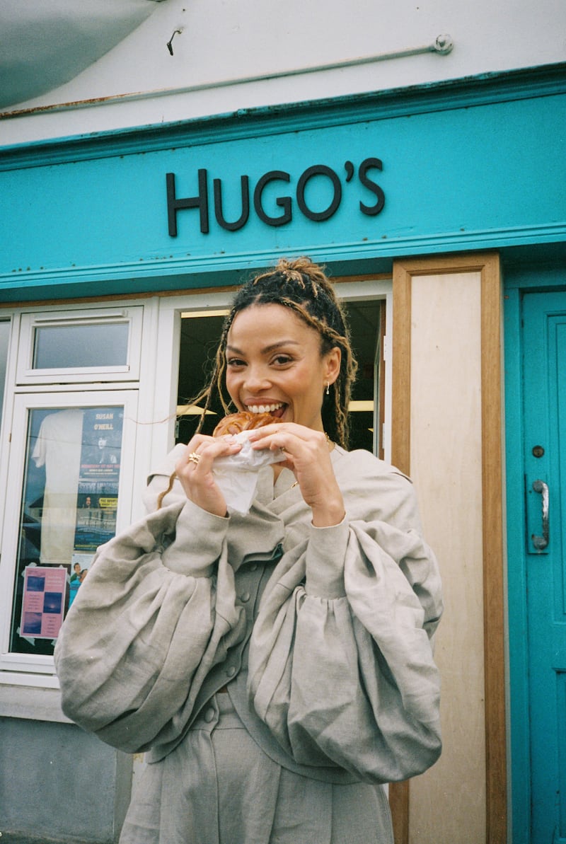 Co-ord linen jacket with oversize sleeves €325