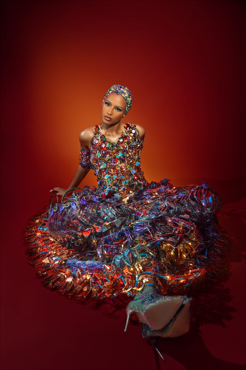 A dress from Claire Garvey's Stained Glass collection