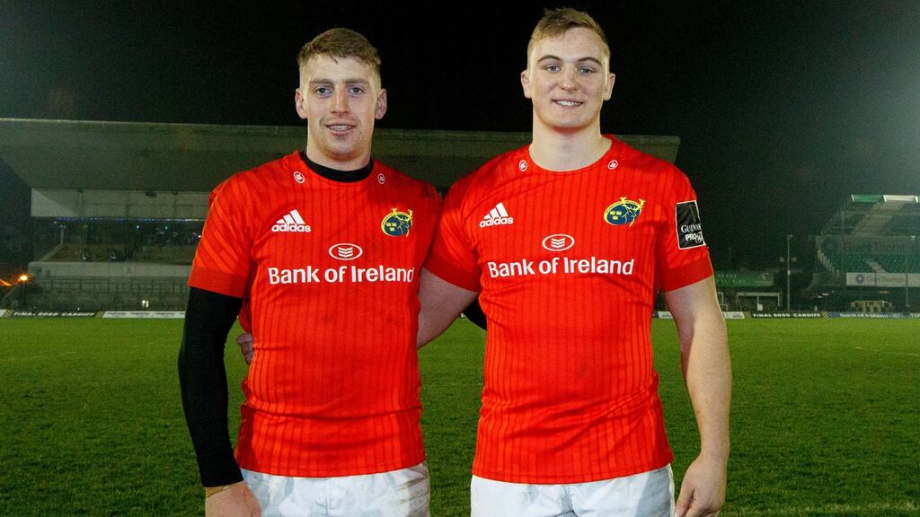 Liam and Gavin Coombes will line out for Munster against Zebre on Friday night. Photograph: James Crombie/Inpho