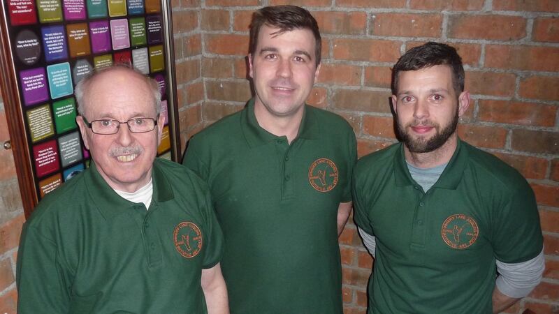Newly elected committee members following the first AGM of Usher’s Lake Coarse Angling Club. From left, Tom Dempsey (treas); Duncan Smith (chair) and Darragh O’Farrell (sec).