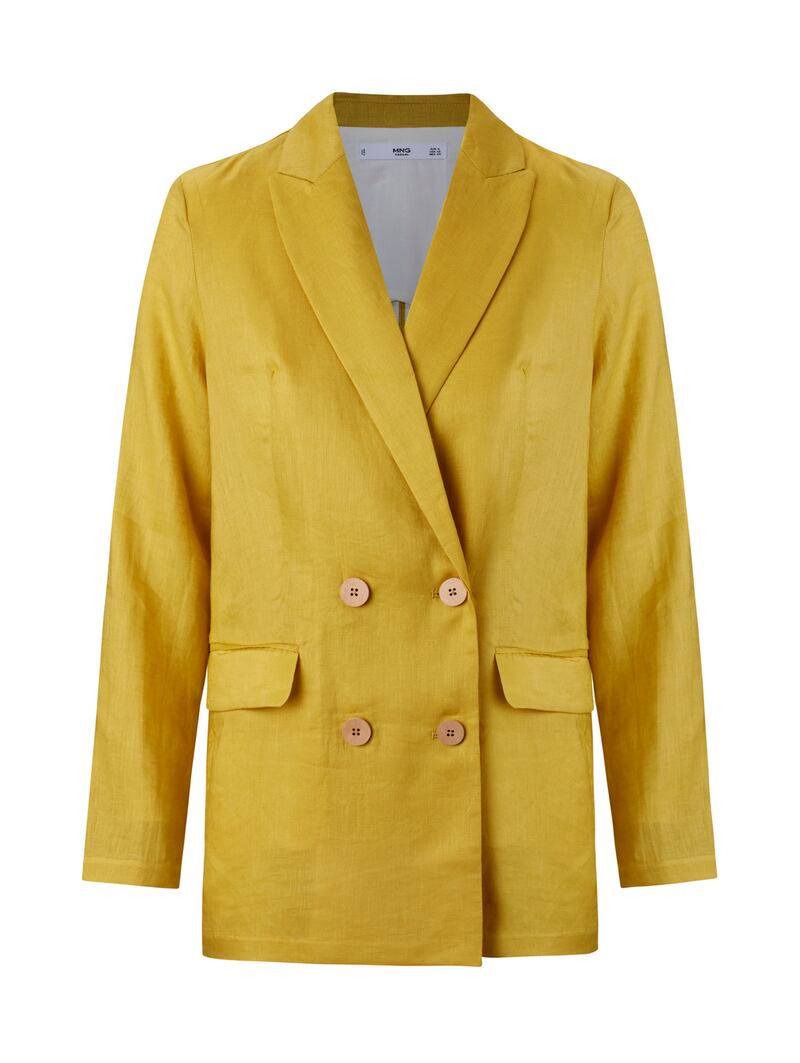 Try a flourish of brightness like a colour-pop blazer, like this one from Mango, €69.99.