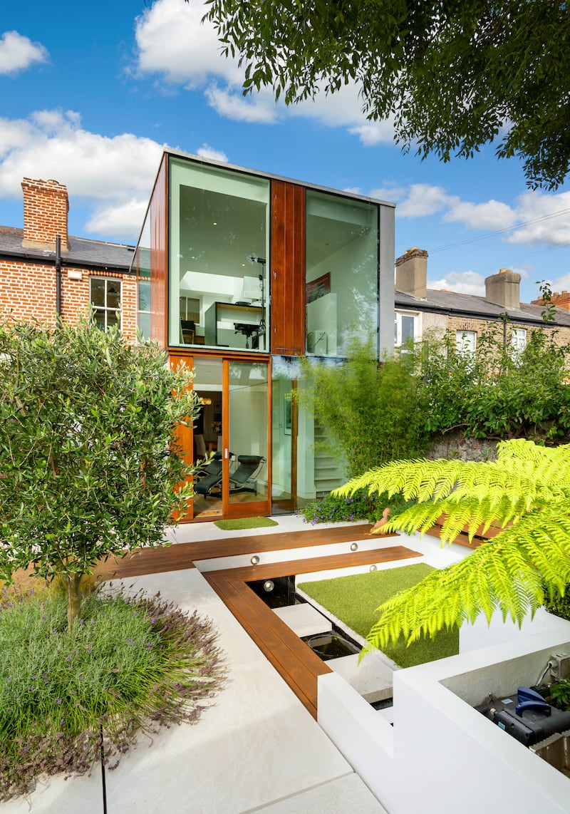 An office which has its own staircase was incorporated into the extension