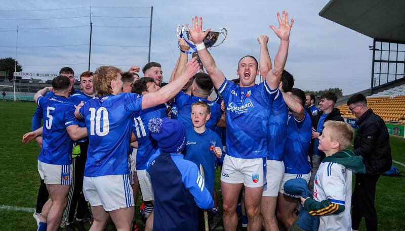 Offaly Senior Football Championship Final, Bord na Mona O'Connor Park, Tullamore 13/10/2024
Ferbane vs Tullamore
Tullamore players celebrate with the cup
Mandatory Credit ©INPHO/James Lawlor