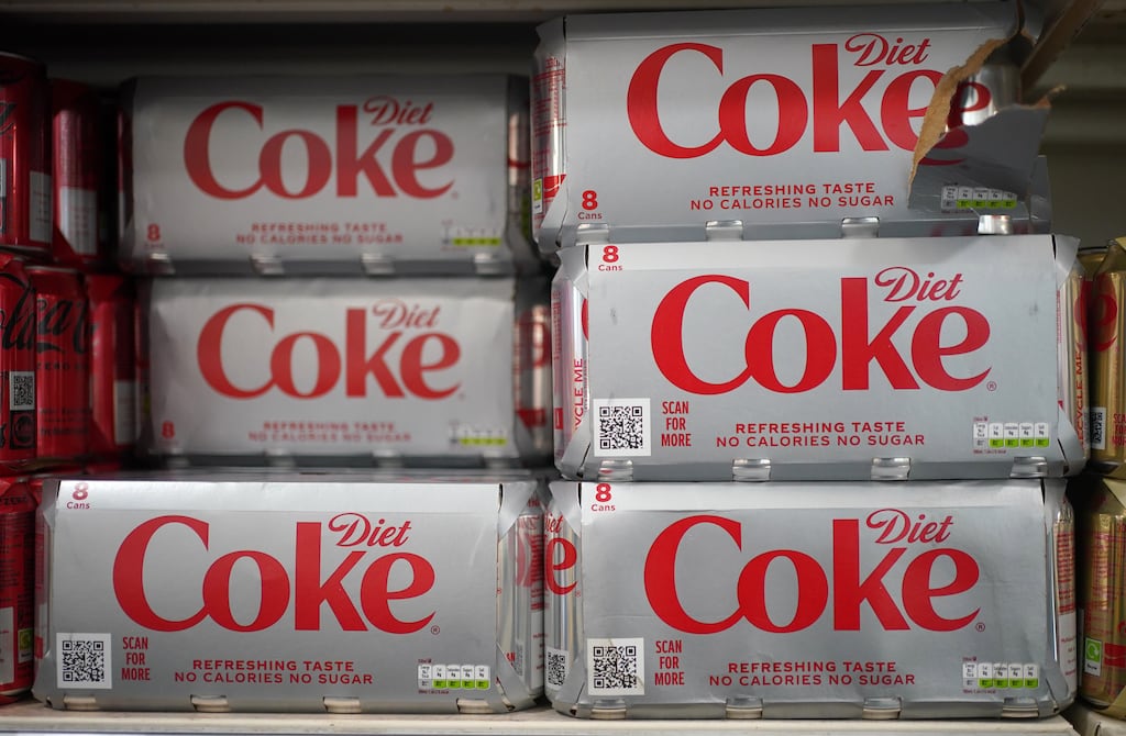 Aspartame, used in products such as Diet Coke, will be listed in July as 'possibly carcinogenic to humans'. Photograph: Yui Mok/PA Wire