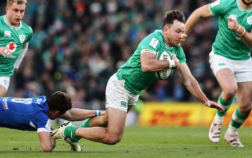 Ireland fullback Hugo Keenan is set to miss the Six Nations game against Wales on Saturday. Photograph: Ben Brady/Inpho