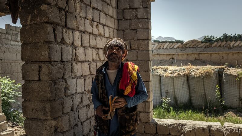 Najibullah, a police officer, at his outpost near Mehtar Lam in Afghanistan’s Laghman Province. Photograph: Jim Huylebroek/The New York Times