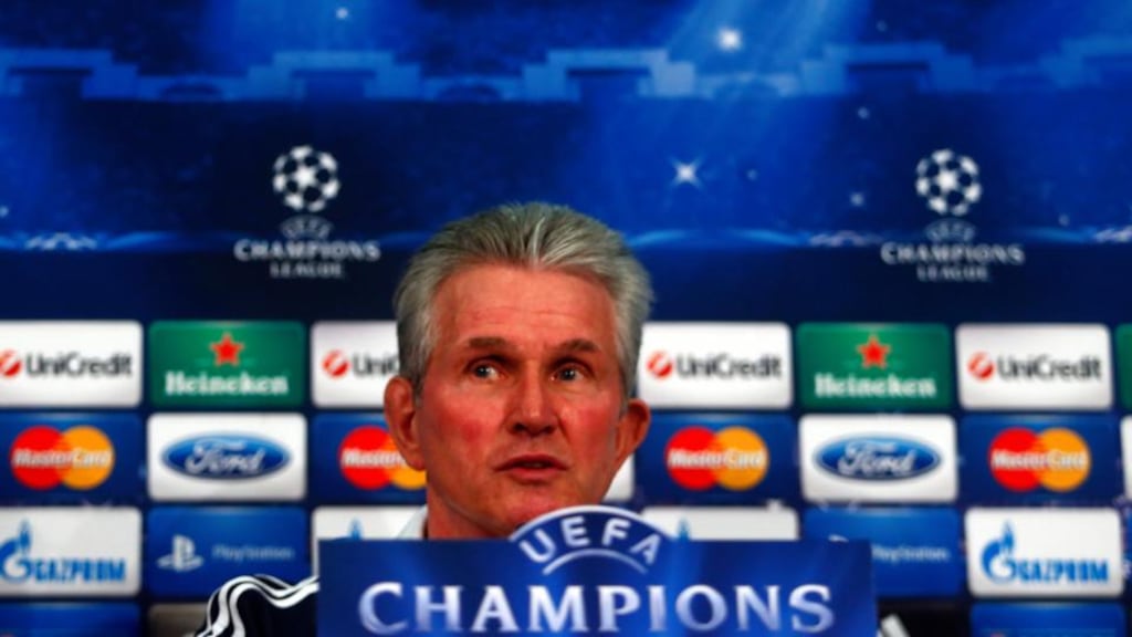 Bayern Munich's coach Jupp Heynckes at a news conference in Munich yesterday. His side will contest the first leg of their Champions League quarter-final with Juventus in Turin tonight. Photograph: Michael Dalder/Reuters