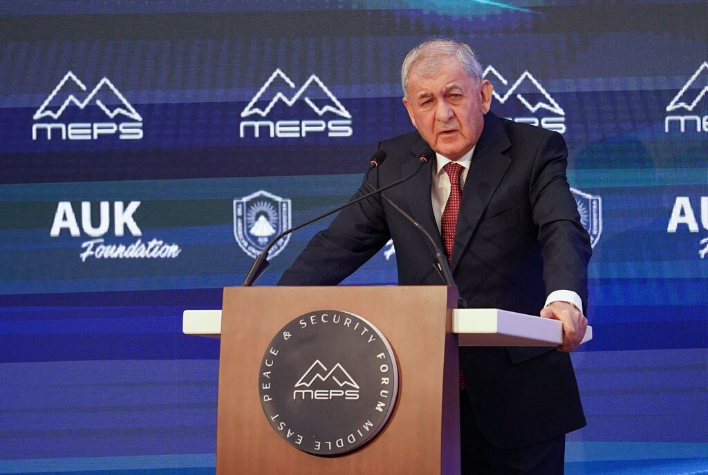 Abdul Latif Rashid: the Iraqi president joined a delegation on a visit to Teheran to improve relations between the two neighbouring countries. Photograph: AFP via Getty Images