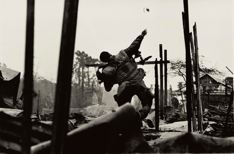 Don McCullin, Grenade Thrower, Hue, Vietnam (1968) Credit: Don McCullin/Tate