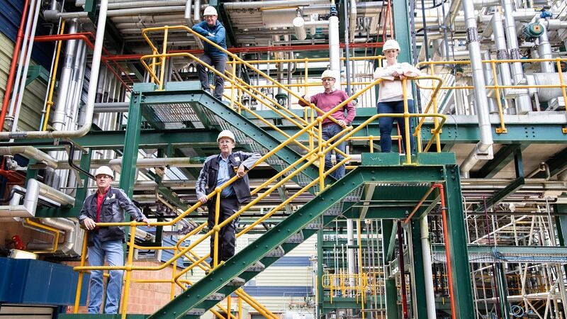 Members of Thermo Fisher Scientific’s volunteer team in Currabinny, Cork (top to bottom) Dave Herlihy, Liam Flavin, Carol-Anne Sheehy, Michael Middleton and Cormac Murphy.