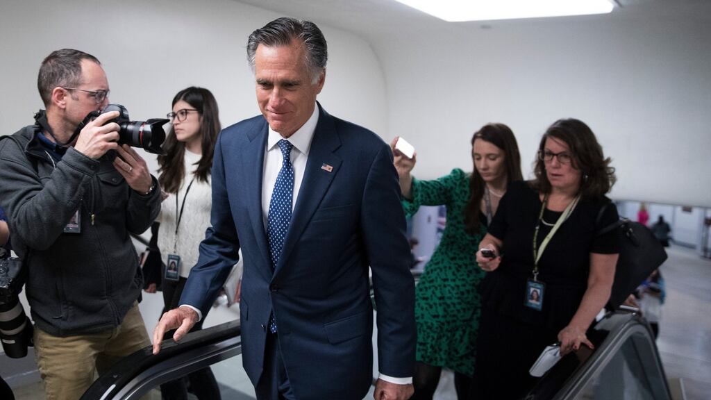 Senator Mitt Romney said he was concerned about the precedent of the White House moving forward with a policy overtly rejected by Congress. Photograph: Sarah Silbiger/The New York Times