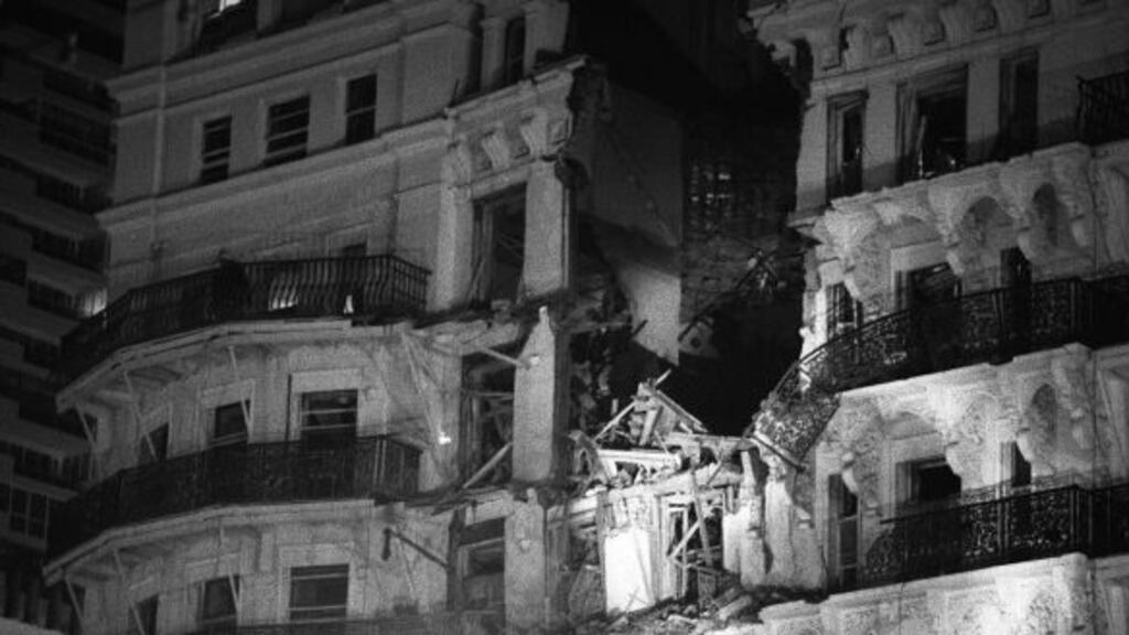 The Grand Hotel in Brighton after the IRA bombing in 1984. Photograph: PA